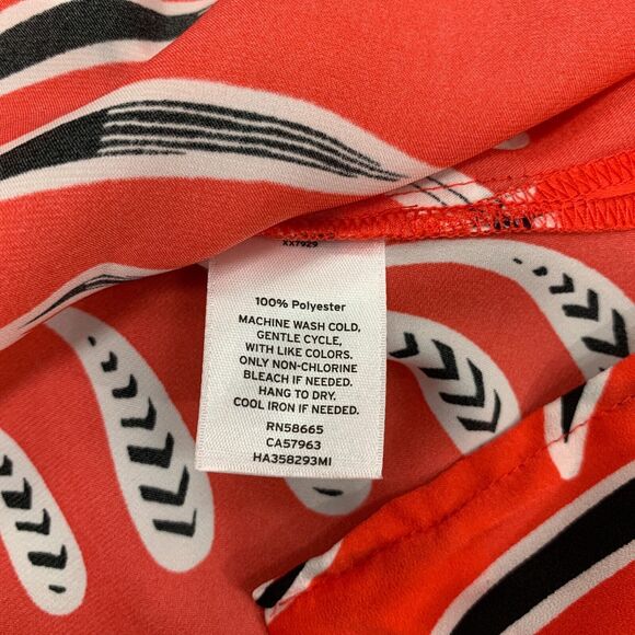 Halogen Off Shoulder Blouse Womens S Small Poppy Leaf Crop Top Mid Sleeve Shirt - Picture 5 of 8